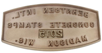 Concrete Name Stamps | Custom Bronze Construction Stamps